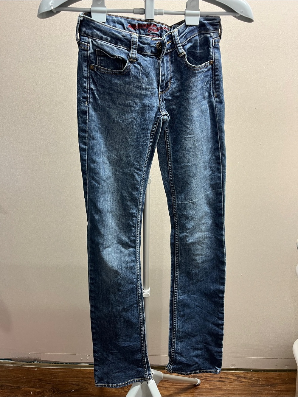 Arizona Jean Company Women's Straight Leg Jeans in Blue Denim